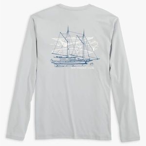 Sail Boat Schematic Design Long Sleeve Performance T-Shirt